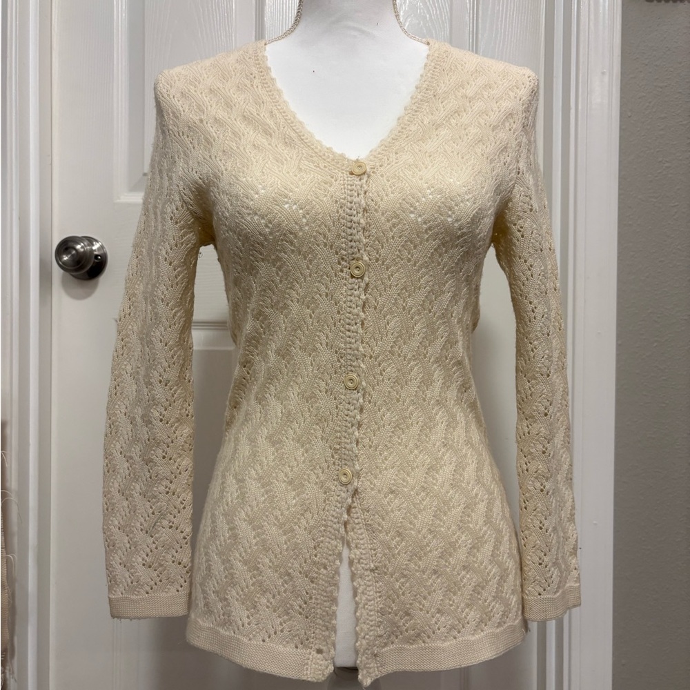 Vintage Cream Cardigan Sweater